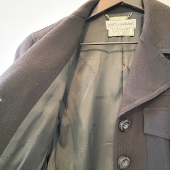 DOLCE & GABBANA Bergdorf Goodman Jacket w/ Tie Belt Wool Black Vintage SZ IT38 - Picture 7 of 11